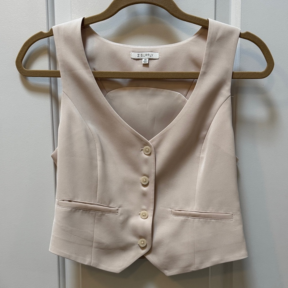 Z Supply Pale Blush Button-Front Vest